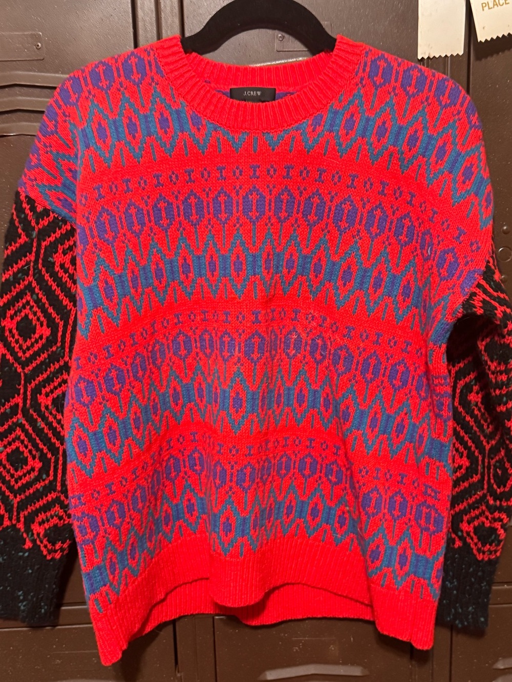 J. Crew Geometric Wool Sweater